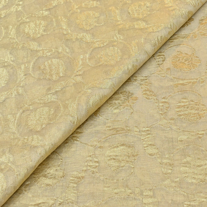 Dyeable Pure Organza Gold Zari Jacquard Fabrics