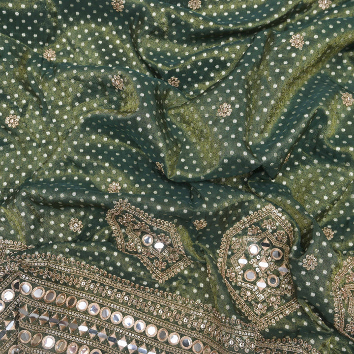 Green Tissue Embroidery Fabric.| 46-1658G