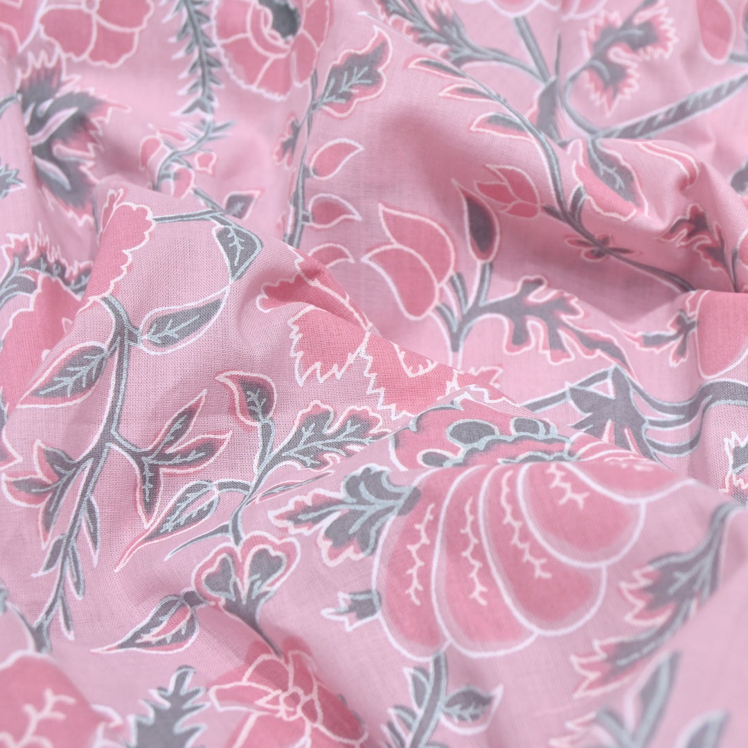 Light Pink Cotton Printed Fabric