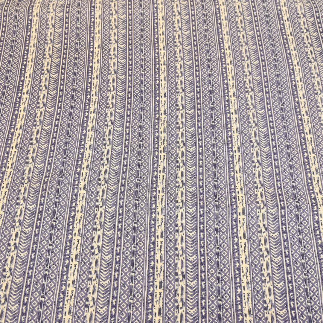 Dark Purple Cotton Linen Print