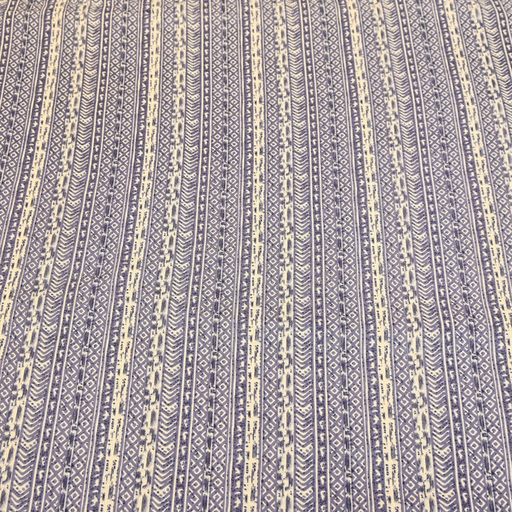 Dark Purple Cotton Linen Print