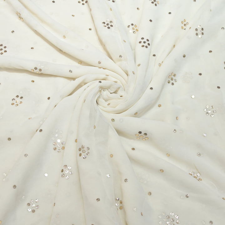 60gm Georgette Floral Butti Mukaish Hand Work Fabrics