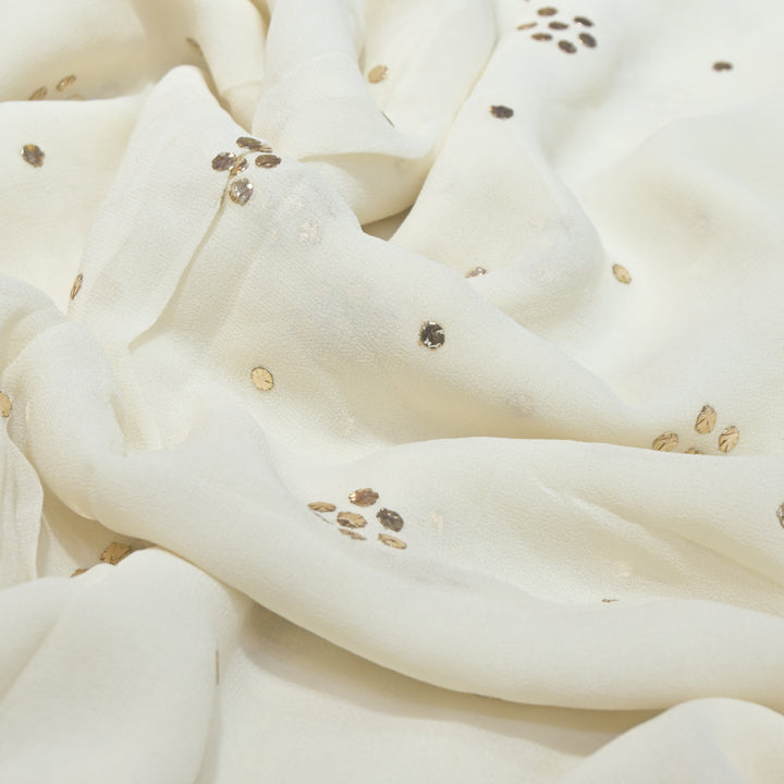 60gm Georgette Floral Butti Mukaish Hand Work Fabrics