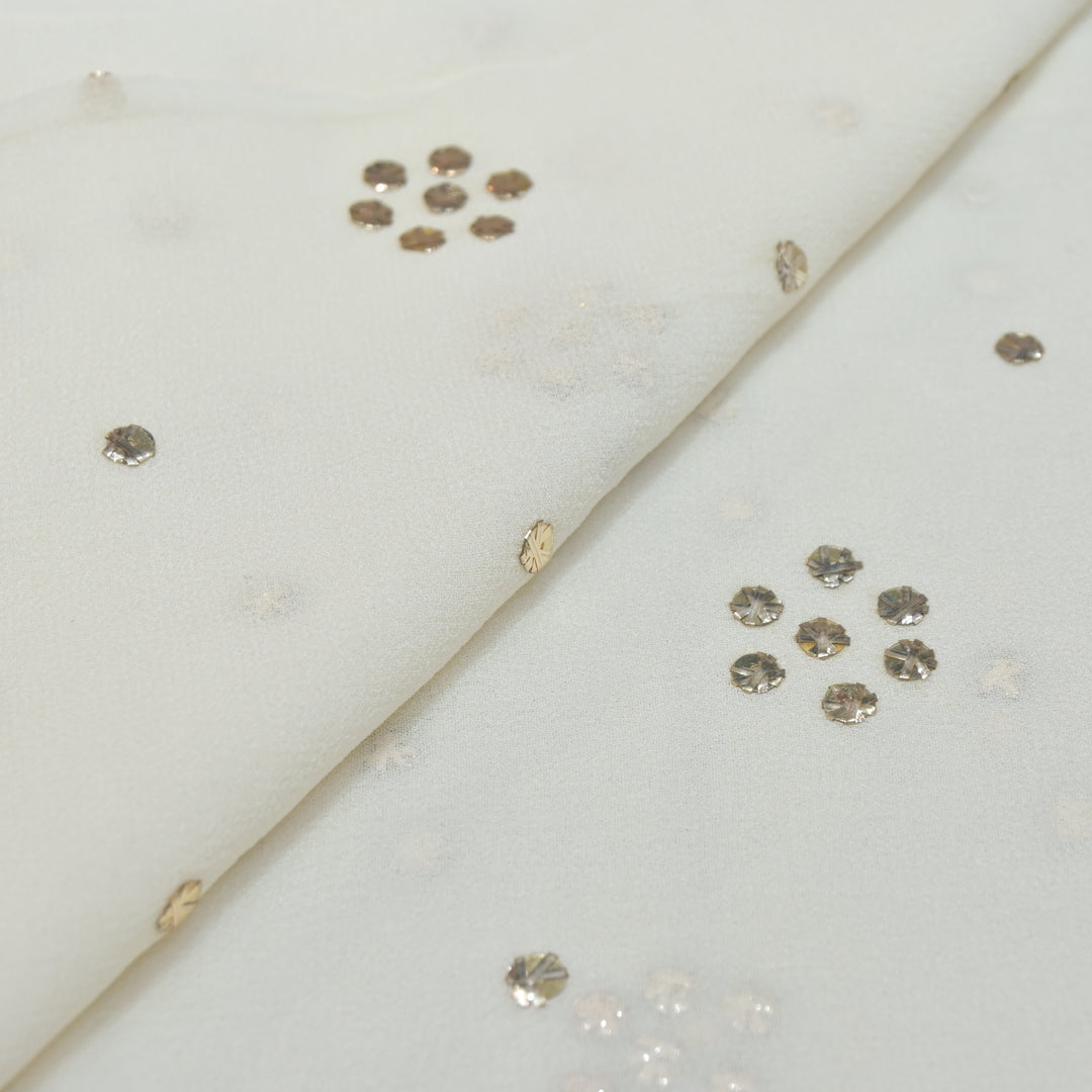 60gm Georgette Floral Butti Mukaish Hand Work Fabrics