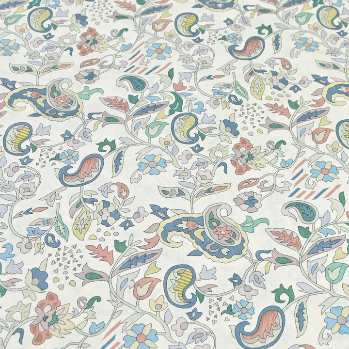 Soft White Italian Lawn Print Fabric