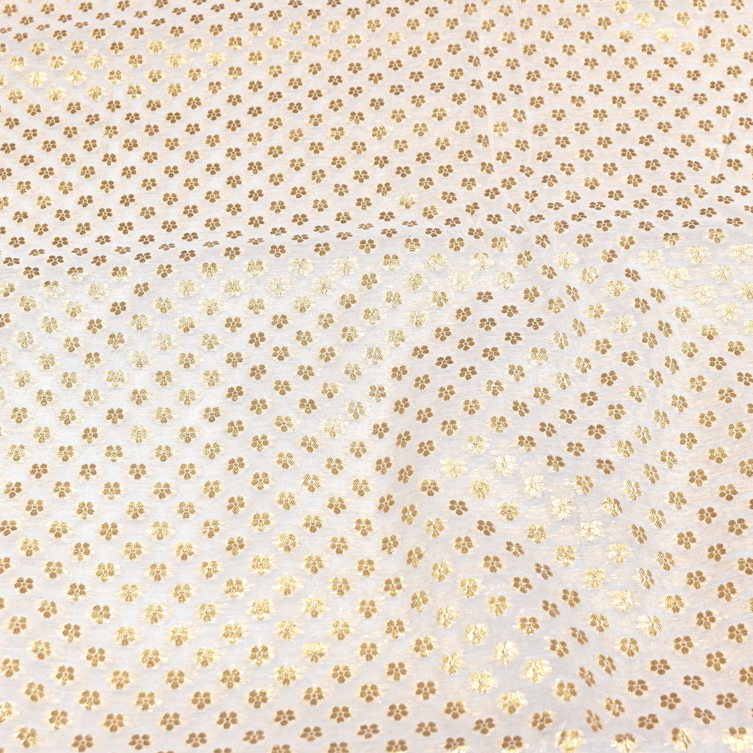 Banarasi Chanderi Gold Zari Fabric 44" – Luxury Ethnic Designer Fabric