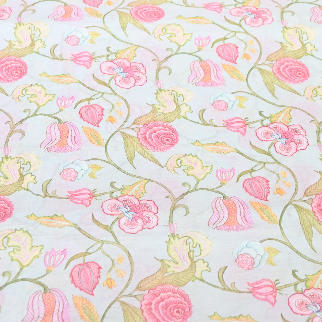 Multi Color Mul Chanderi Digital Print Fabric GT0185-16