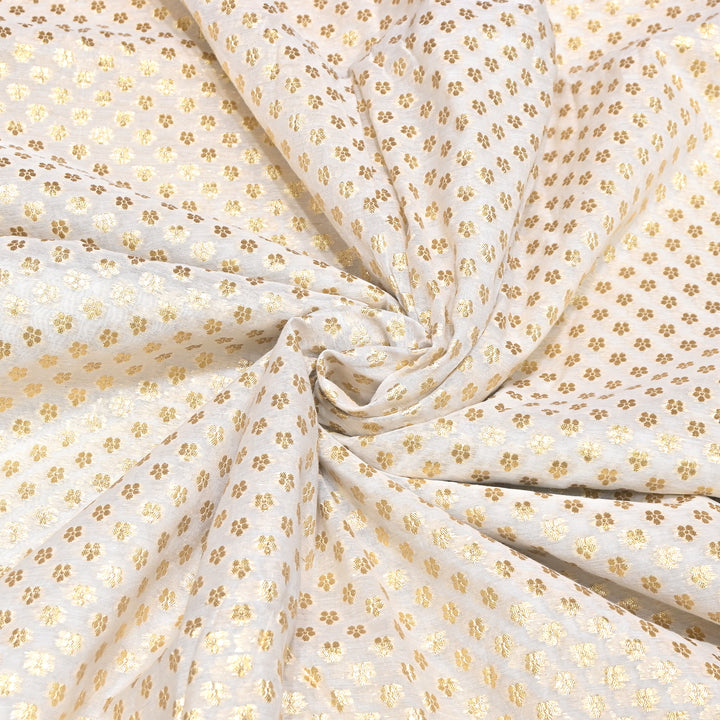 Banarasi Chanderi Gold Zari Fabric 44" – Luxury Ethnic Designer Fabric