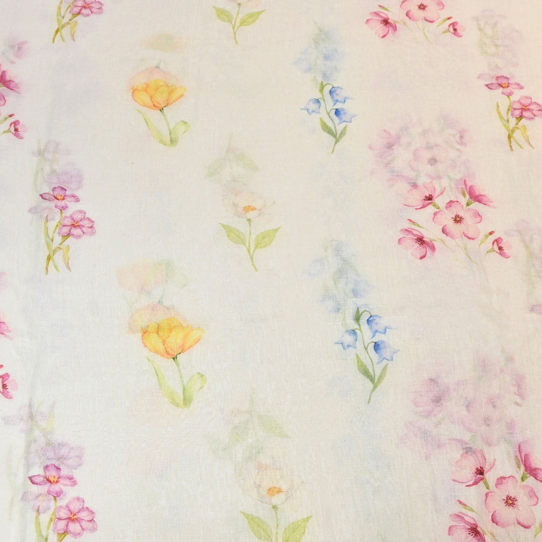 Premium Mul Chanderi Digital Print Fabric – Lightweight Chanderi Fabrics GT0185-17
