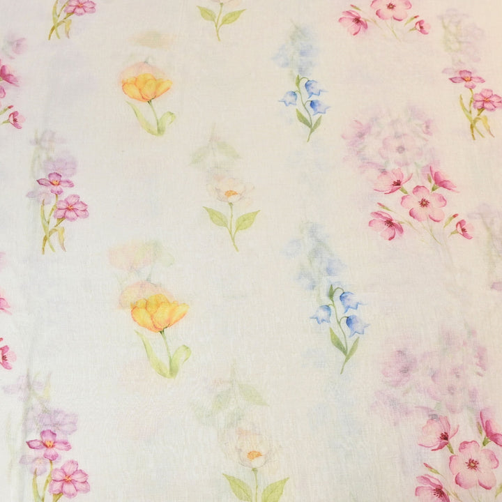 Premium Mul Chanderi Digital Print Fabric – Lightweight Chanderi Fabrics GT0185-17