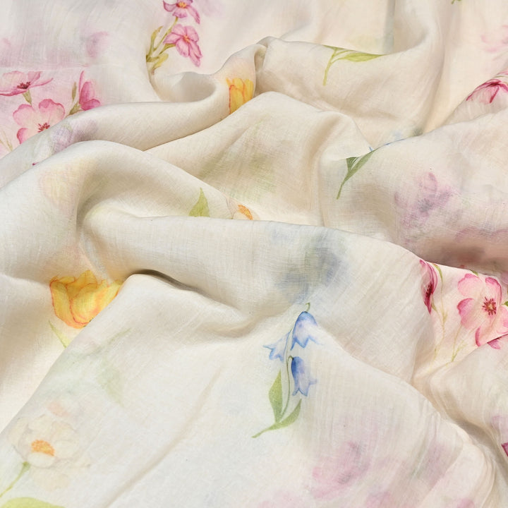 Premium Mul Chanderi Digital Print Fabric – Lightweight Chanderi Fabrics GT0185-17