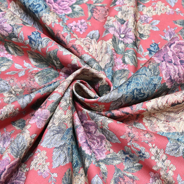 Strawberry Pink Italian Lawn Print Fabric