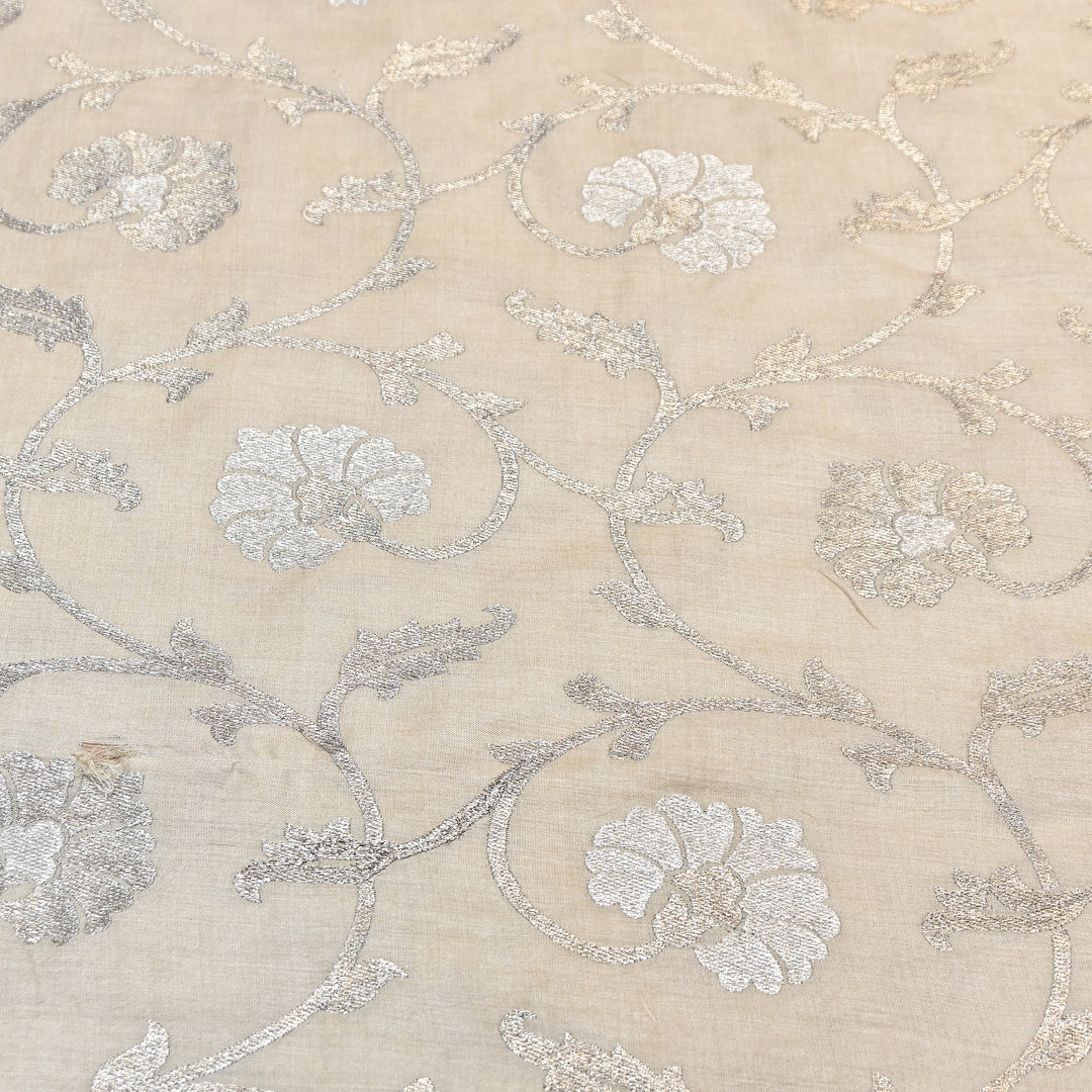 Pure Tassar Silk Zari Embroidery Fabric – Premium Ethnic Designer Fabric for Festive & Wedding Wear -TSR4462-1