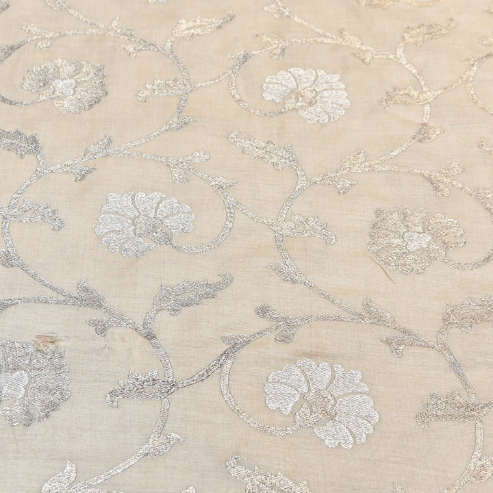 Pure Tassar Silk Zari Embroidery Fabric – Premium Ethnic Designer Fabric for Festive & Wedding Wear -TSR4462-1
