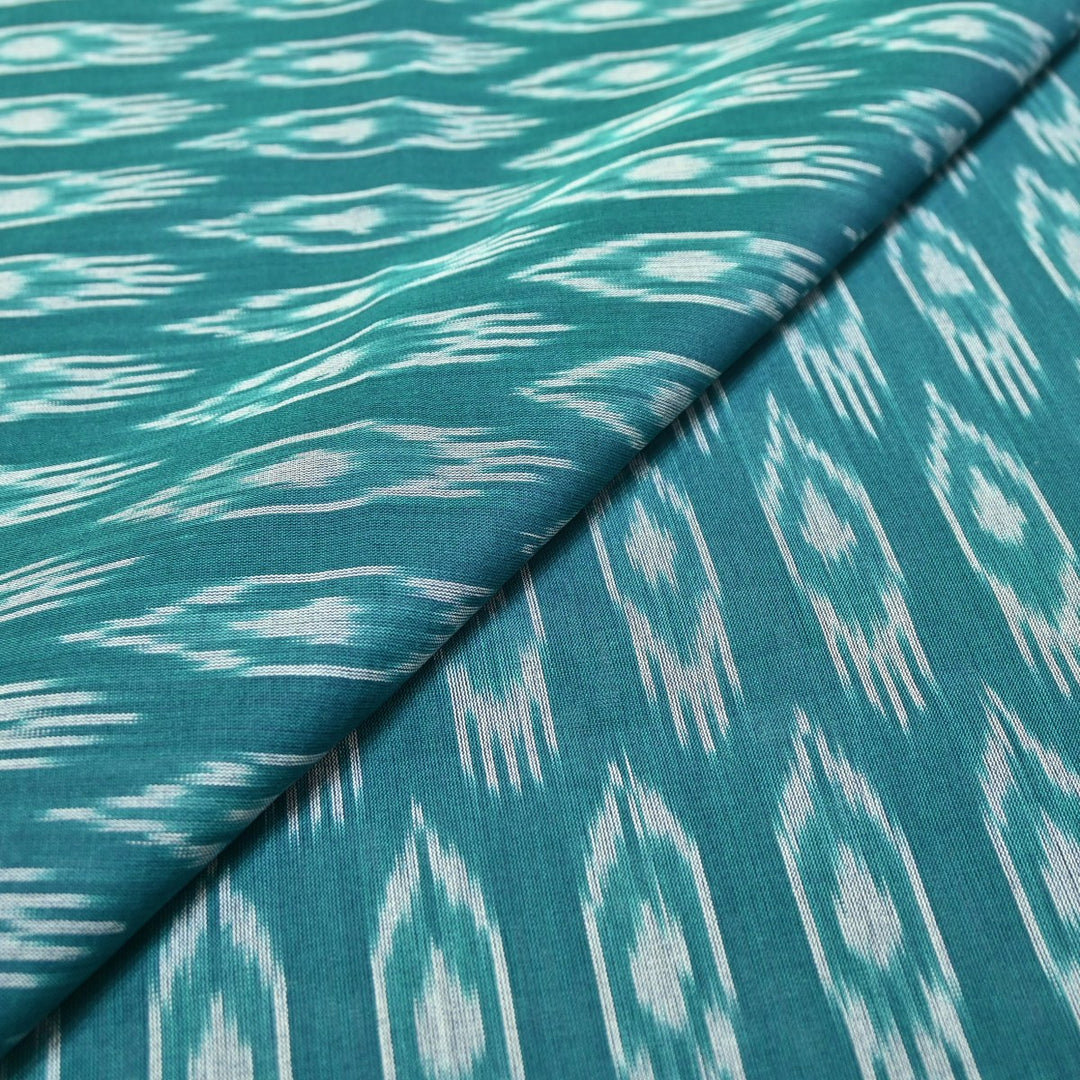 Sea Color Pure Ikkat Print Fabric-VH0065-4