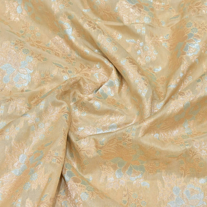 Pure Katan Silk Zari Jaal  Antique Brocade Fabrics