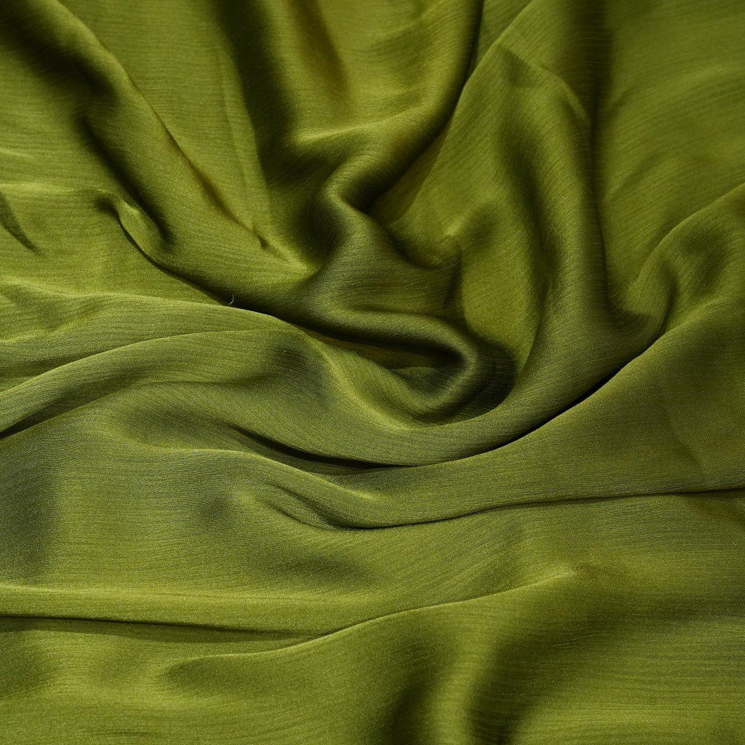 Trendy Green Colour Satin Chiffon Fabrics