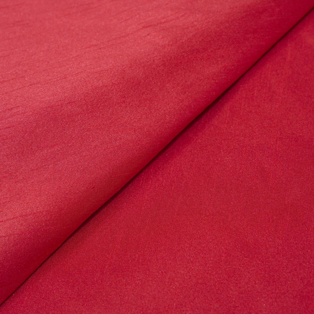 Deep Carmine Colour Poly Dupion Fabrics