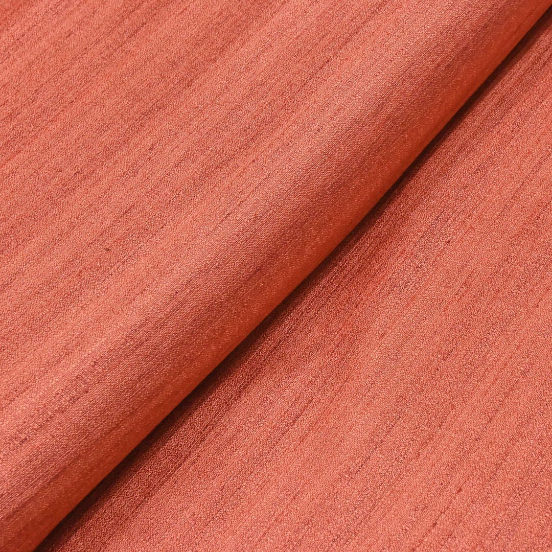 Dark Peach Colour Poly Champion Silk Fabrics