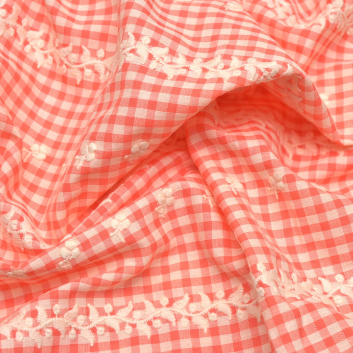 Cotton Checks Chikan Buti Fabrics