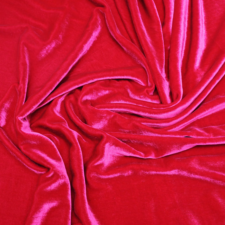 Lava Color Plain Pure Silk Velvet Fabrics