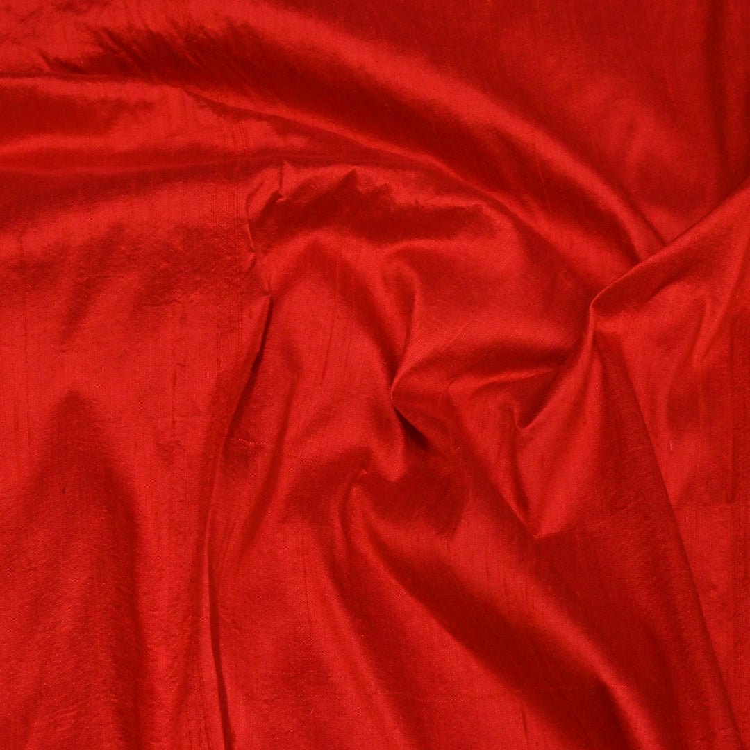 Red Colour 100gm Pure Raw Silk Fabrics