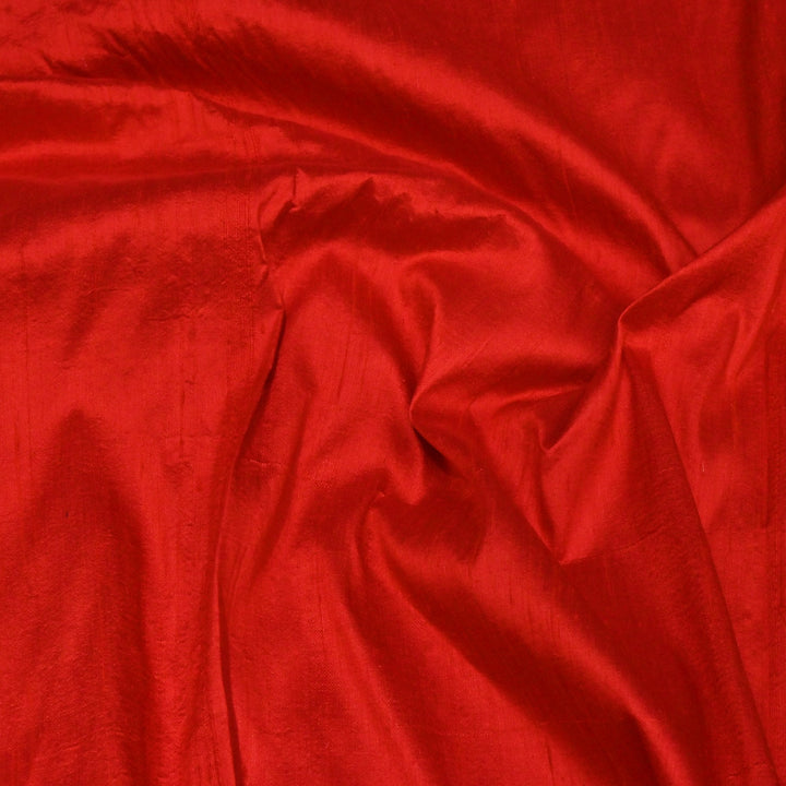 Red Colour 100gm Pure Raw Silk Fabrics