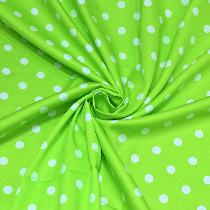 Glace Cotton With Beautiful Polka Dot Print Fabric – Lightweight Designer Cotton Fabric - LT0185-9