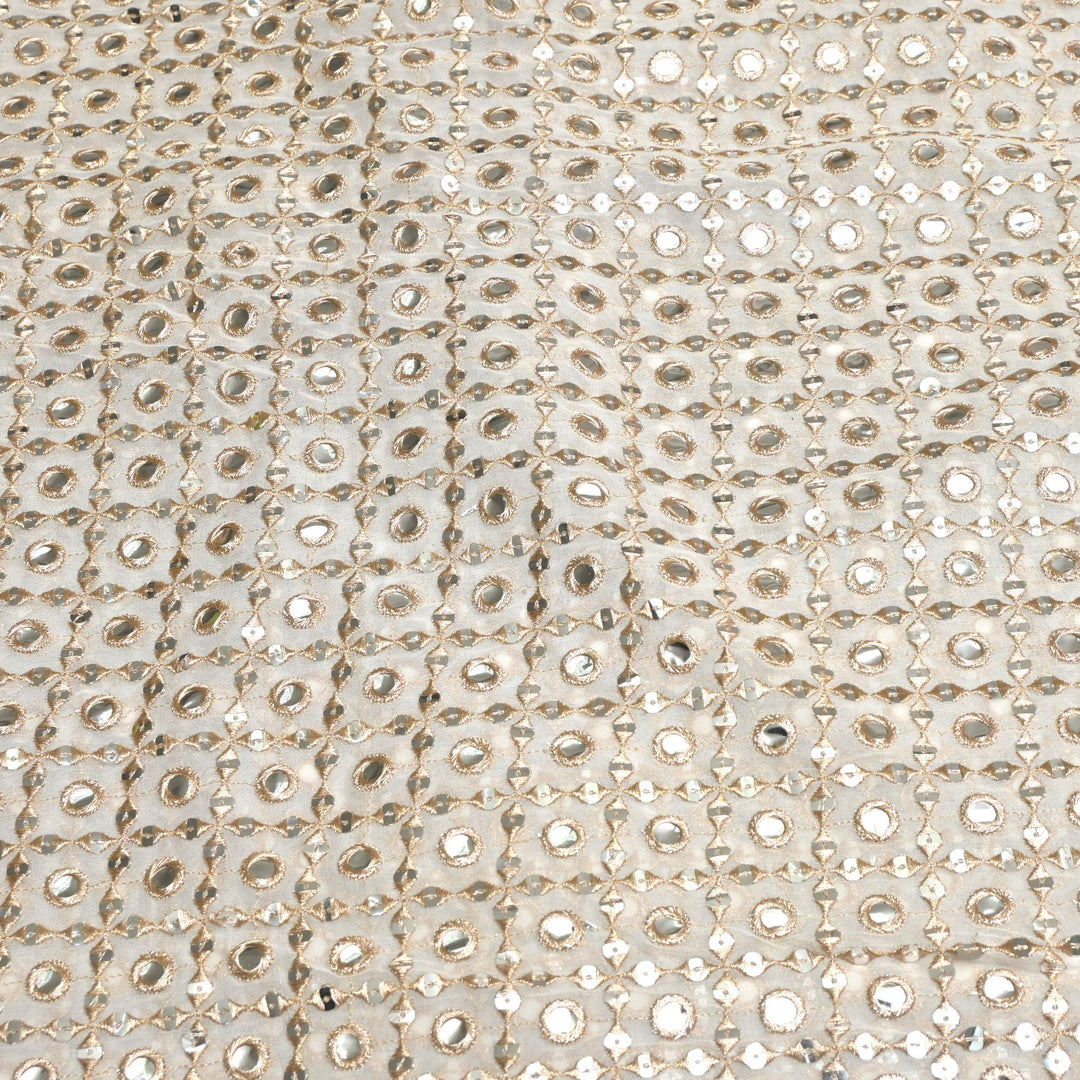 Viscose Georgette Zari Sequins Embroidery Fabrics