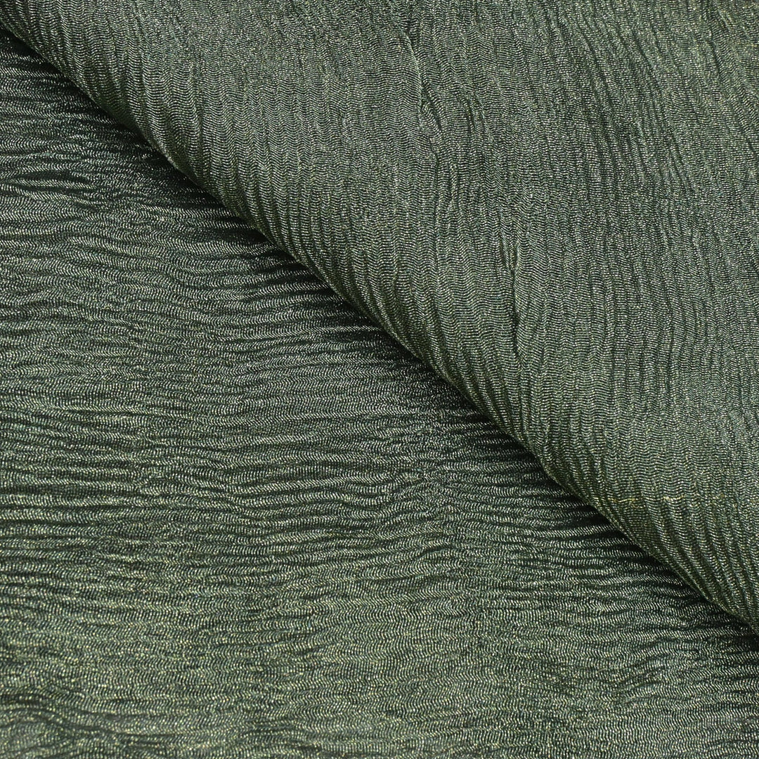 Rifle Green Color Pure Crush Tissue Fabrics