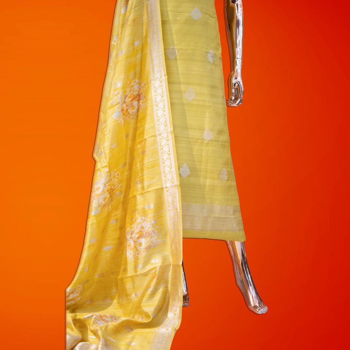 💫 Pure Raw Silk Banarasi Zari Unstitched Suit Set