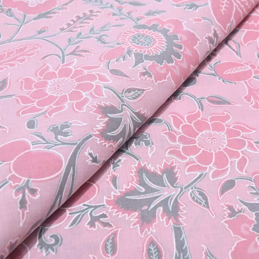 Light Pink Cotton Printed Fabric