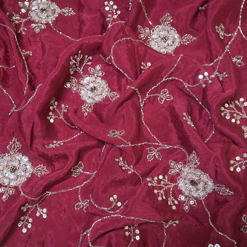 Maroon Cut Dana Embroidery Zari Work |  525-4263M