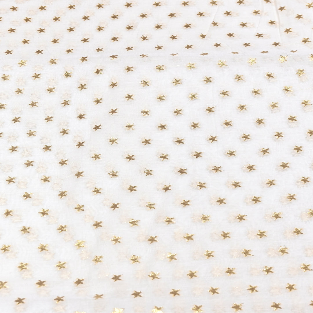 Banarasi Chanderi Gold Zari Fabric 44" – Luxury Ethnic Designer Fabric