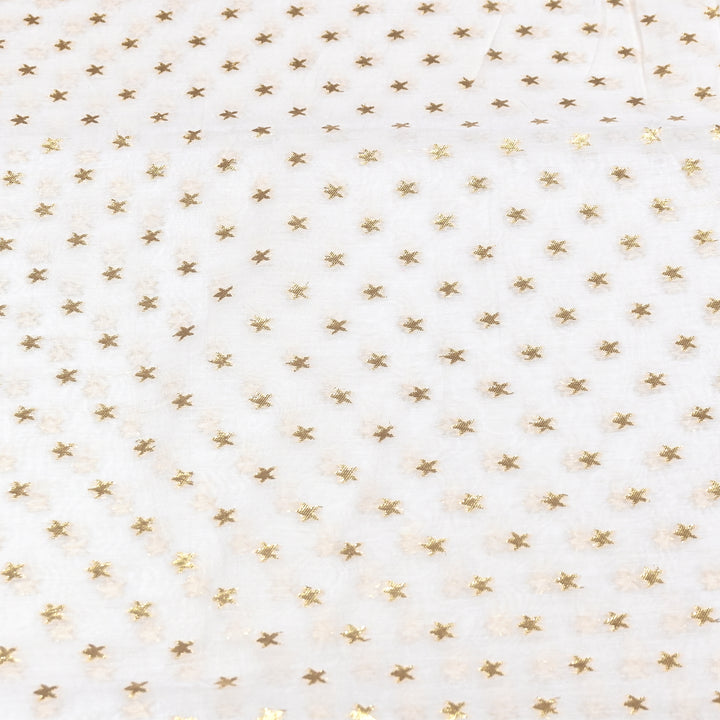 Banarasi Chanderi Gold Zari Fabric 44" – Luxury Ethnic Designer Fabric