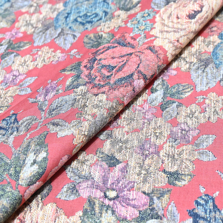 Strawberry Pink Italian Lawn Print Fabric