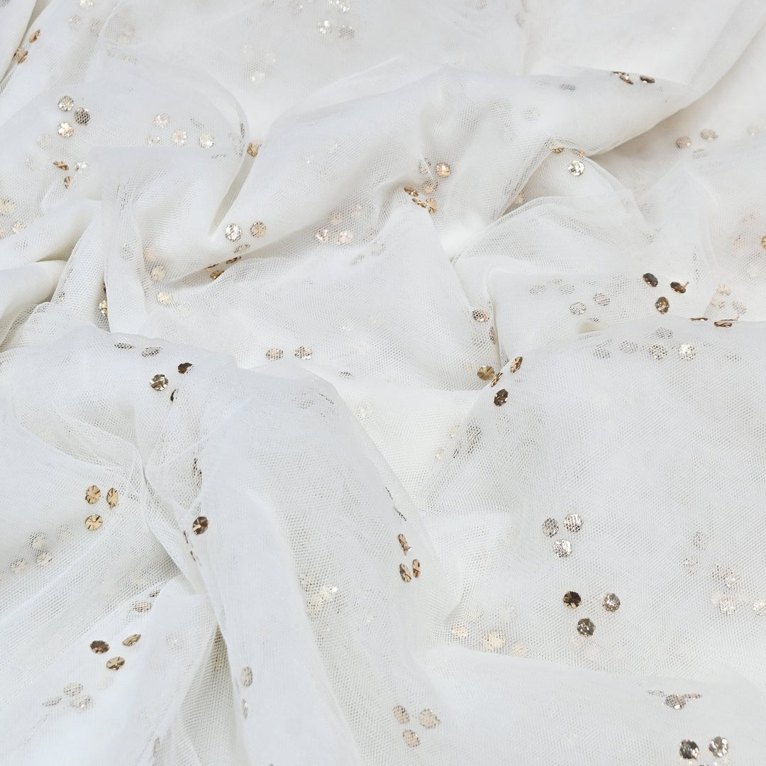 Dyeable Net Mukaish Work Fabric HAC111