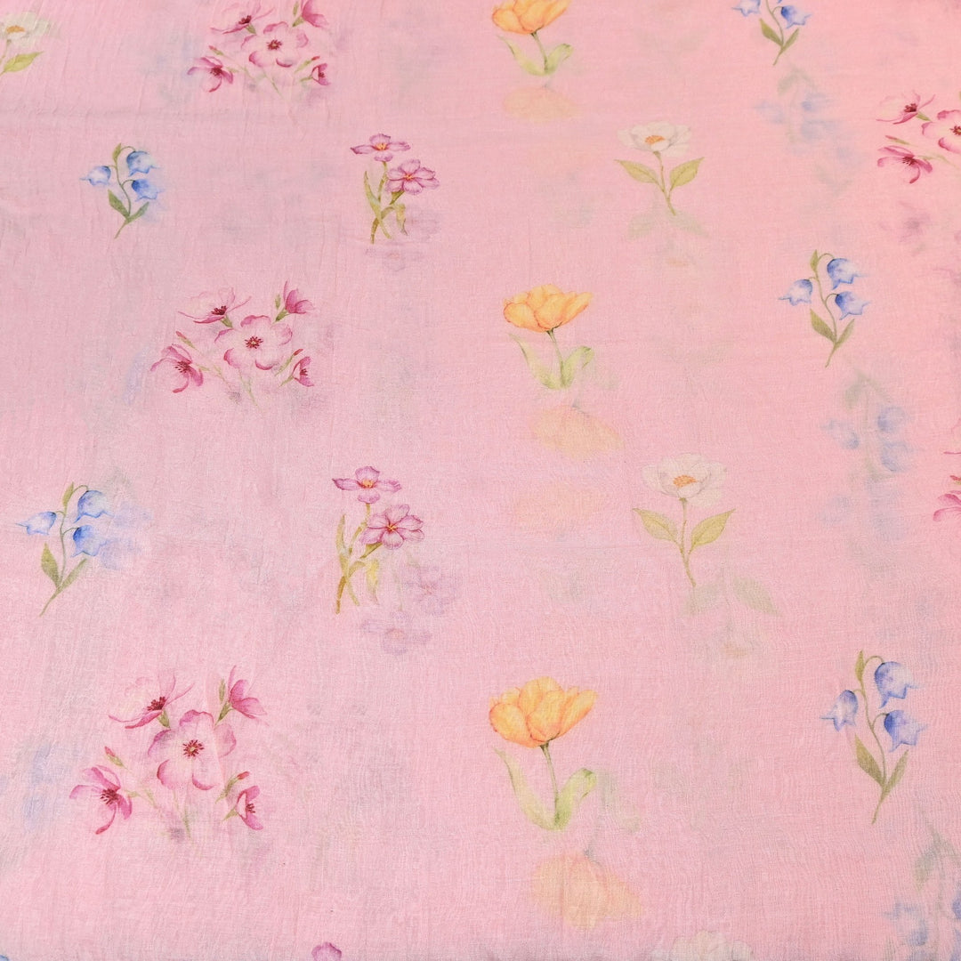 Premium Mul Chanderi Digital Print Fabric – Lightweight Chanderi Fabrics GT0185-15