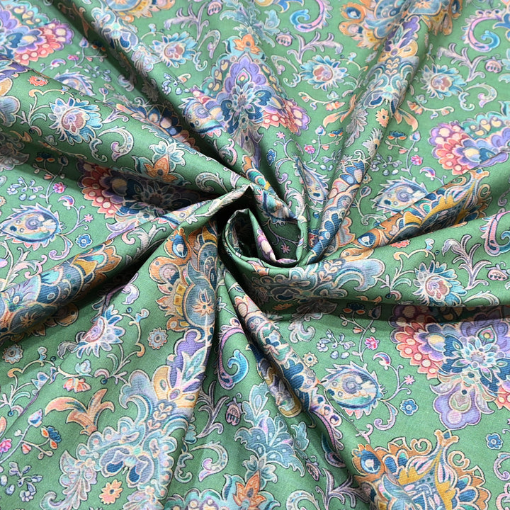 Aqua Green Italian Lawn Print Fabric