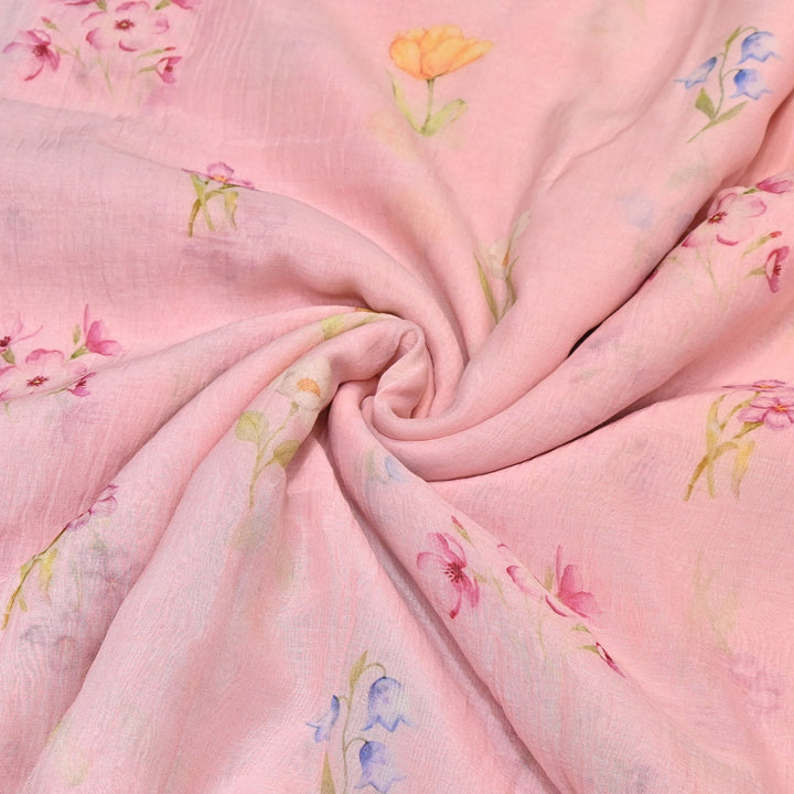 Premium Mul Chanderi Digital Print Fabric – Lightweight Chanderi Fabrics GT0185-15