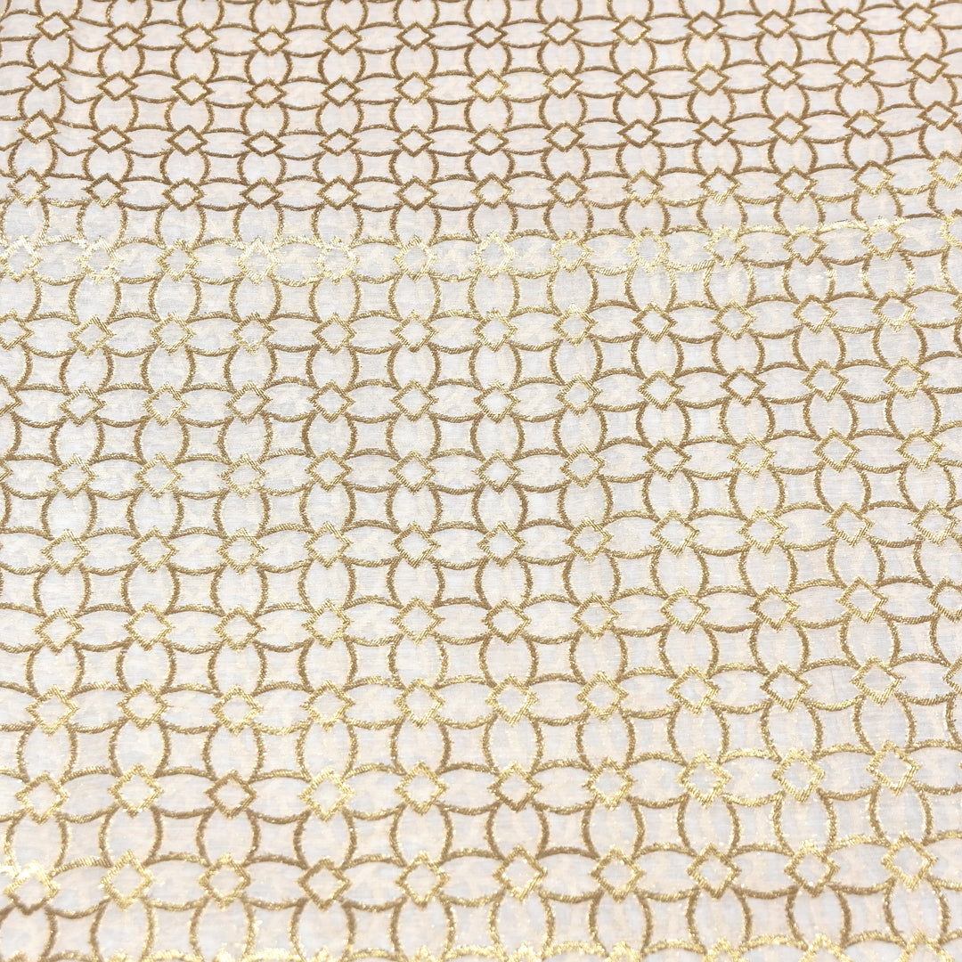 Banarasi Chanderi Gold Zari Fabric 44" – Luxury Ethnic Designer Fabric
