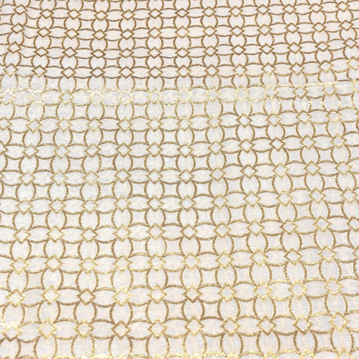 Banarasi Chanderi Gold Zari Fabric 44" – Luxury Ethnic Designer Fabric