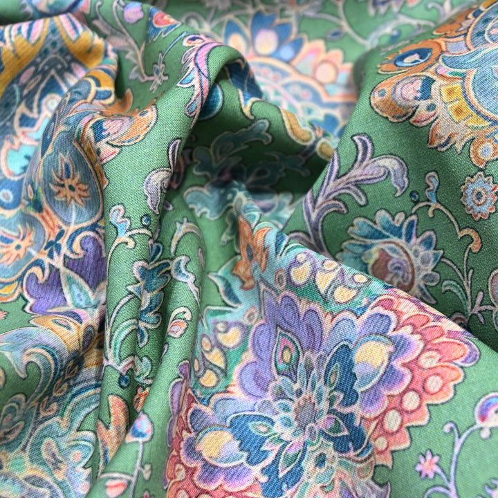 Aqua Green Italian Lawn Print Fabric