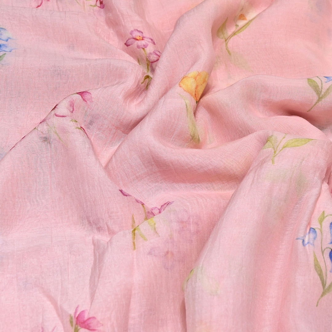 Premium Mul Chanderi Digital Print Fabric – Lightweight Chanderi Fabrics GT0185-15