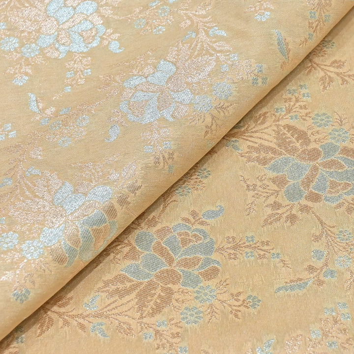 Pure Katan Silk Zari Jaal  Antique Brocade Fabrics