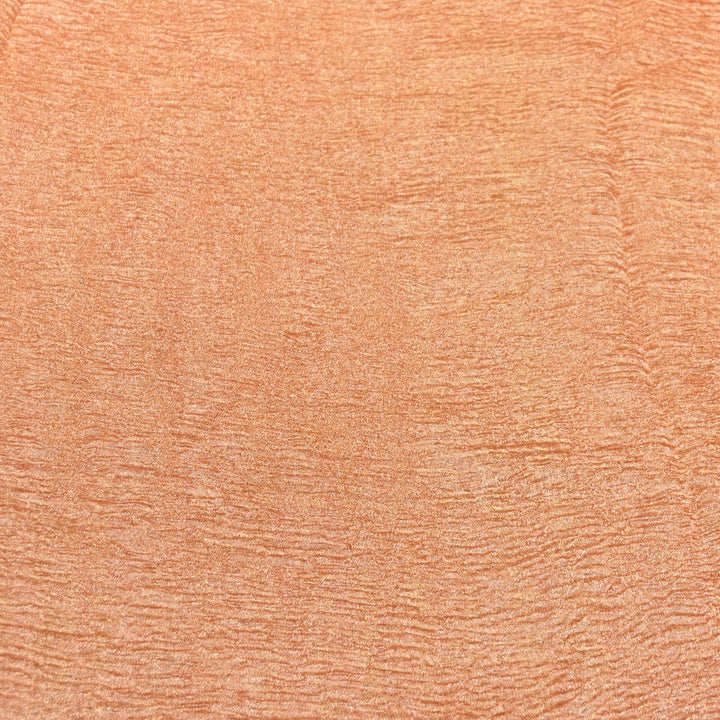 Dark Peach Premium Designer Dyed Crush Tissue Fabric with Glossy Finish