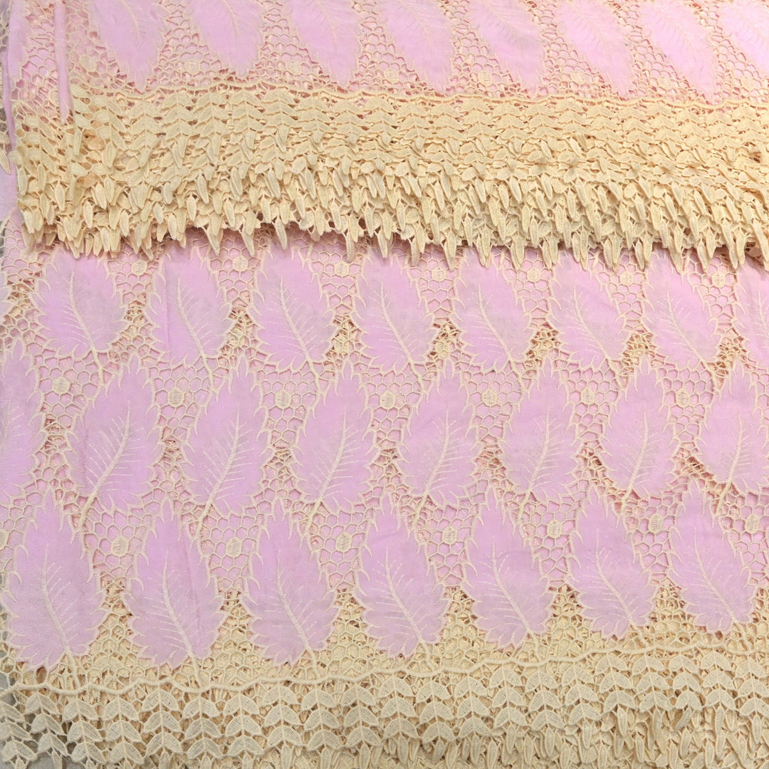 Cut Work Embroidered Fabric on Imported Crepe