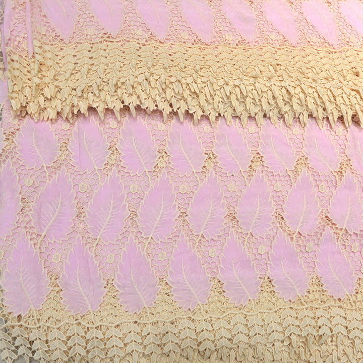 Cut Work Embroidered Fabric on Imported Crepe