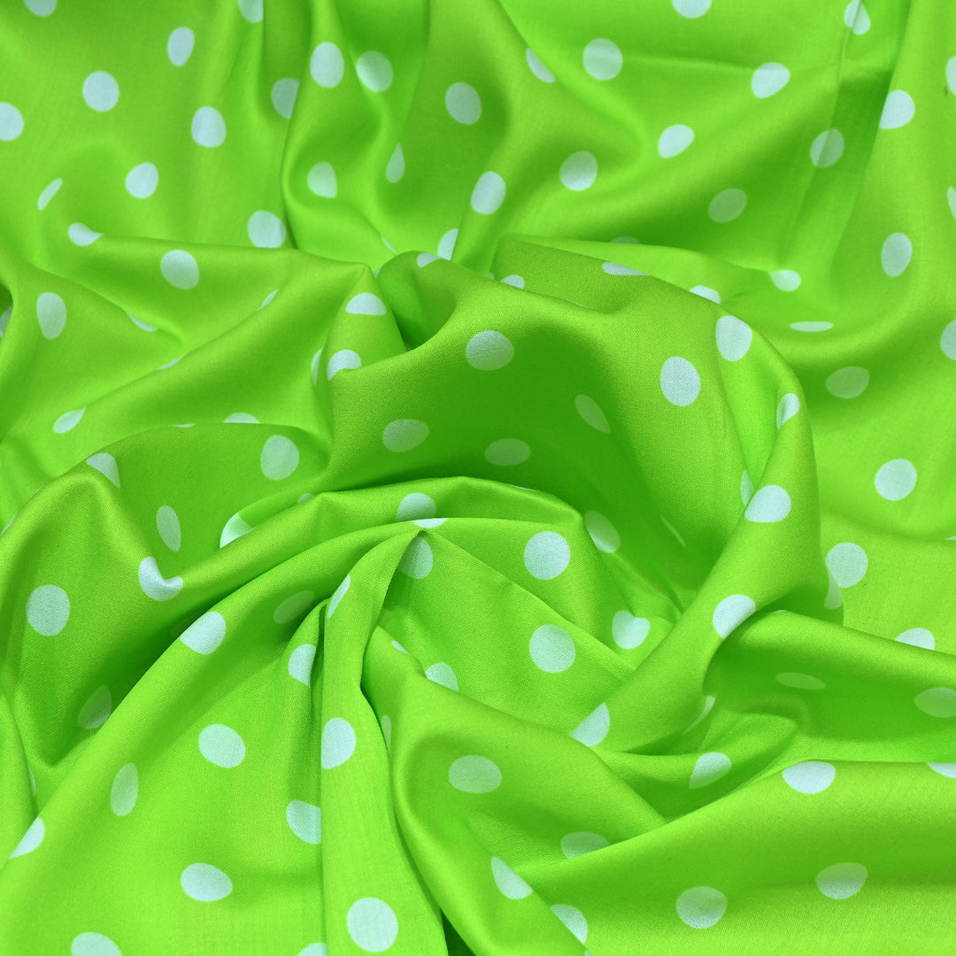 Glace Cotton With Beautiful Polka Dot Print Fabric – Lightweight Designer Cotton Fabric - LT0185-9