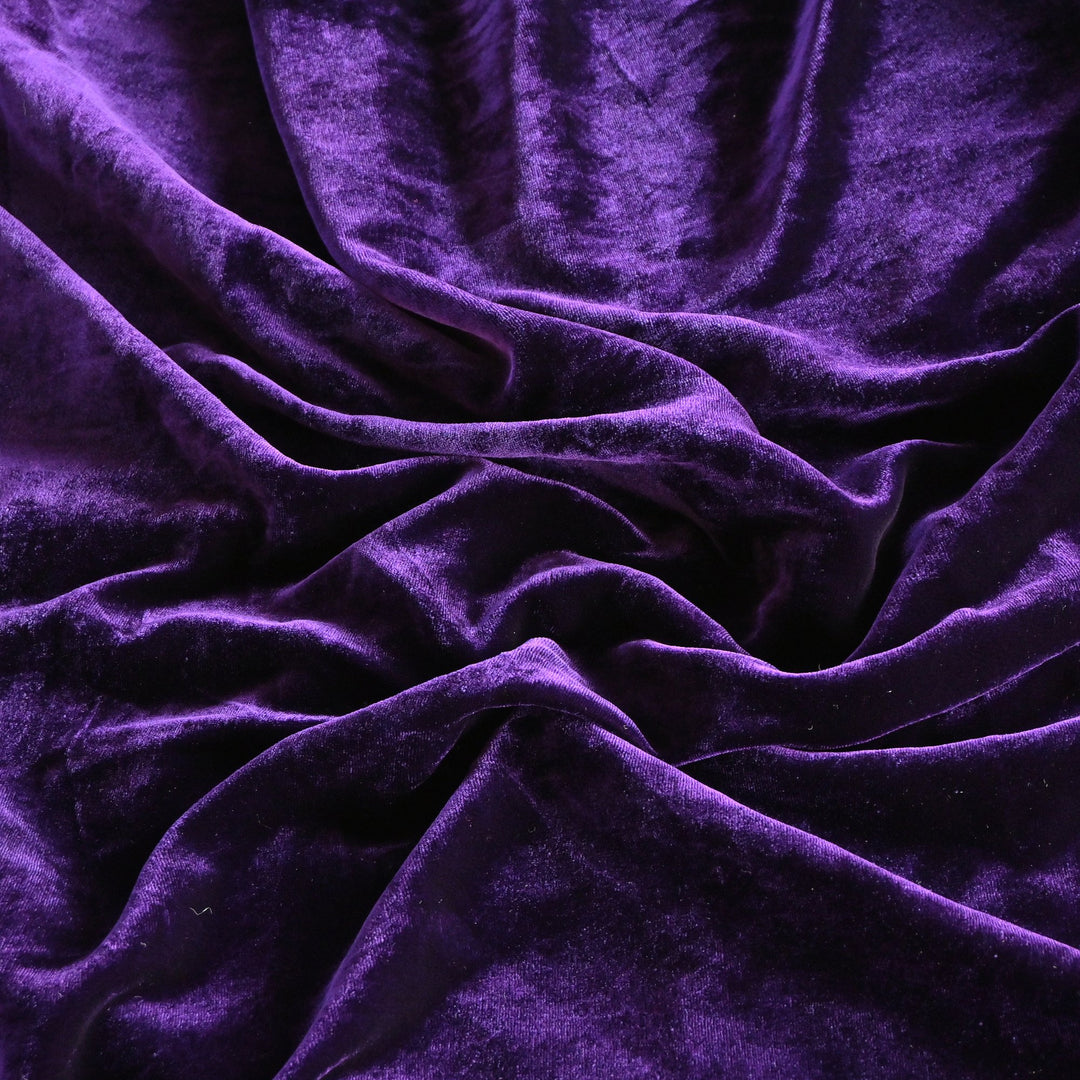 Purple Haze Color Plain Pure Silk Velvet Fabrics